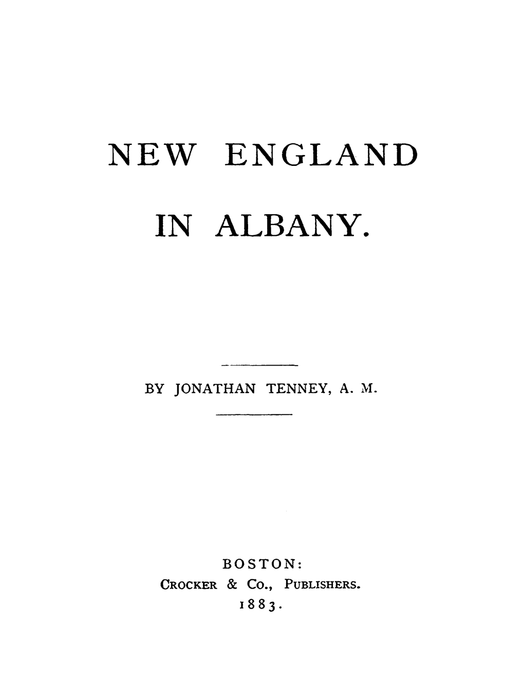 New England in Albany