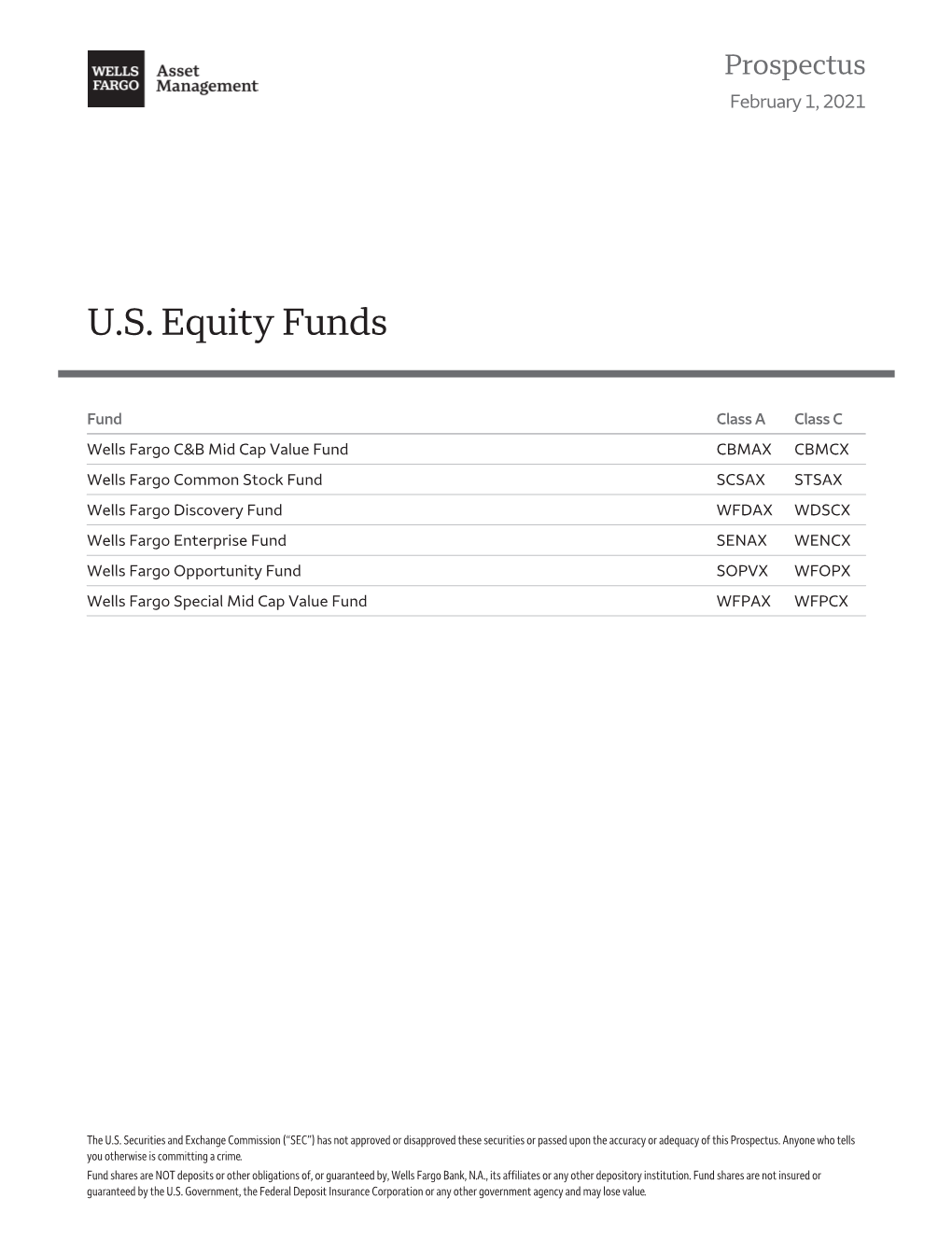 U.S. Equity Funds (A, C)