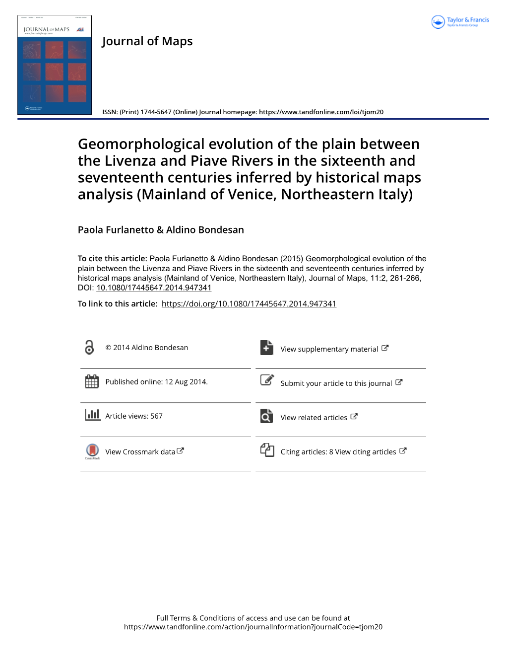 Geomorphological Evolution of the Plain Between the Livenza And