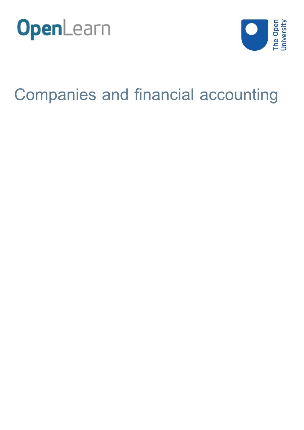 Companies and Financial Accounting