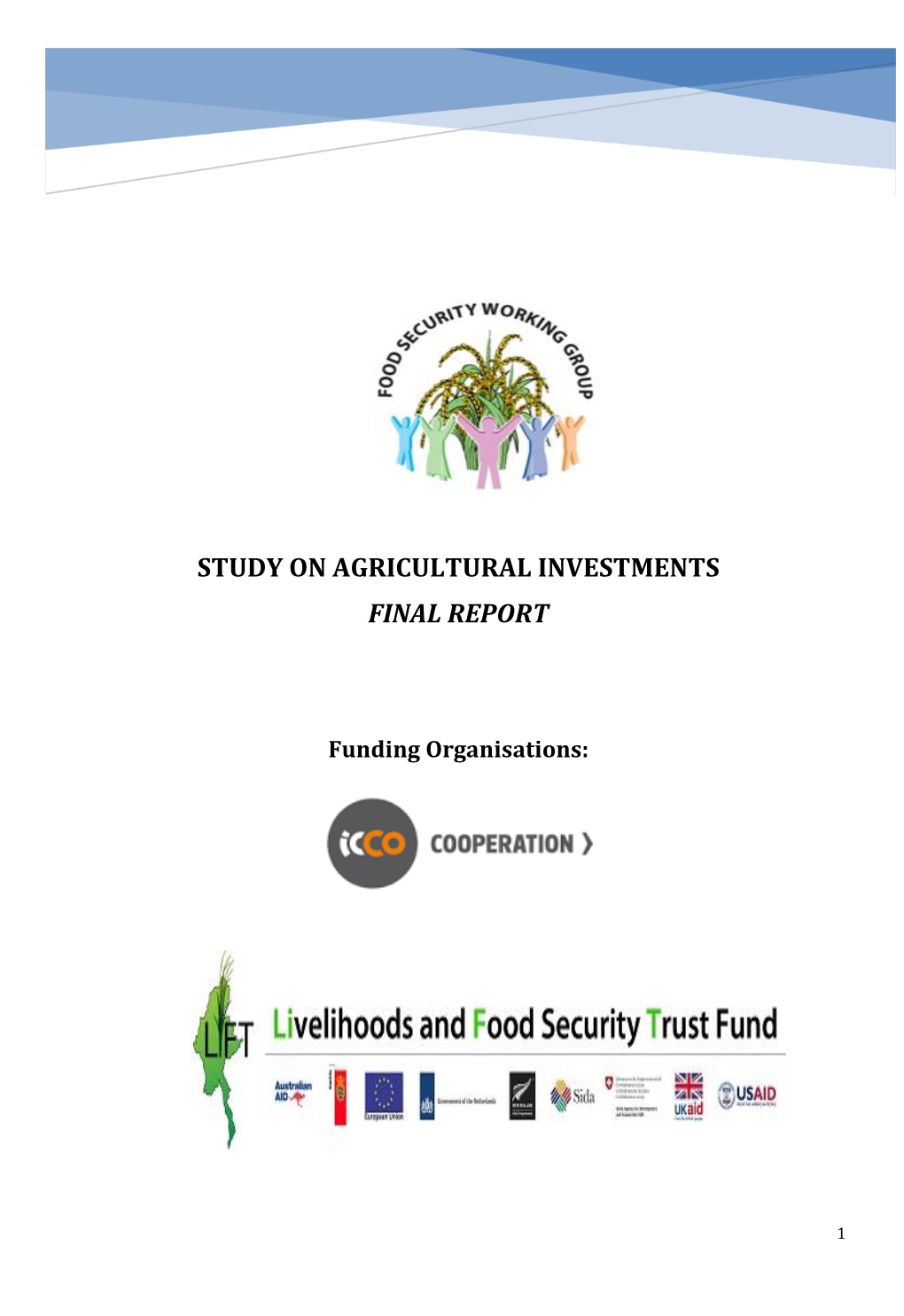 Study on Agricultural Investments Final Report