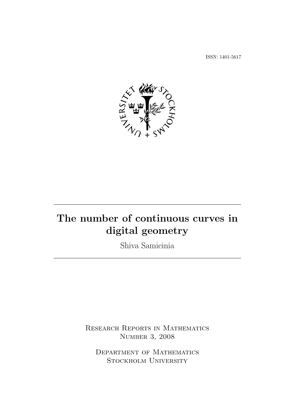 The Number of Continuous Curves in Digital Geometry Shiva Samieinia