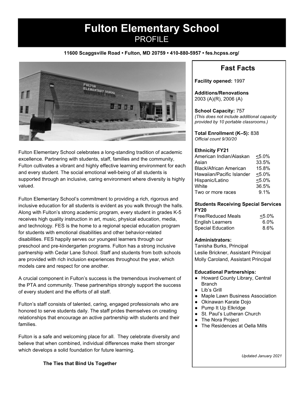 2021 Fulton Elementary School Profile