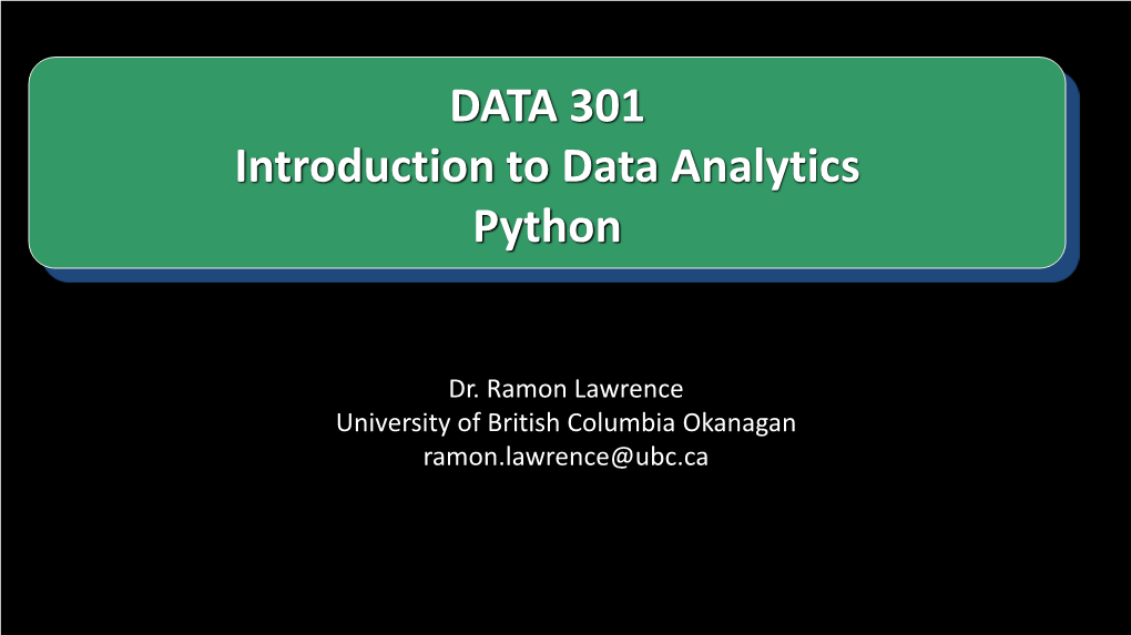 DATA 301 Introduction to Data Analytics Python