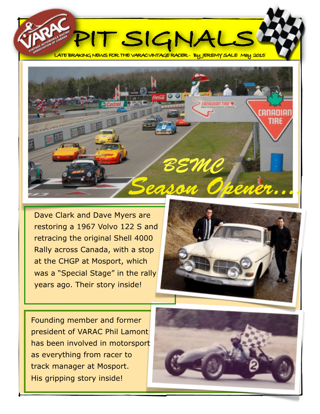 PIT SIGNALS LATE BRAKING NEWS for the VARAC VINTAGE RACER - by JEREMY SALE May 2015