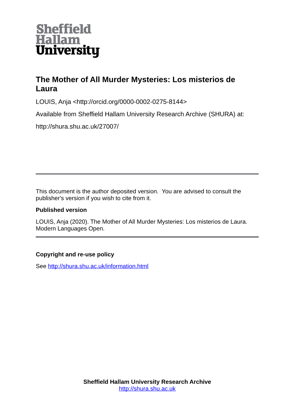 The Mother of All Murder Mysteries: Los Misterios De Laura