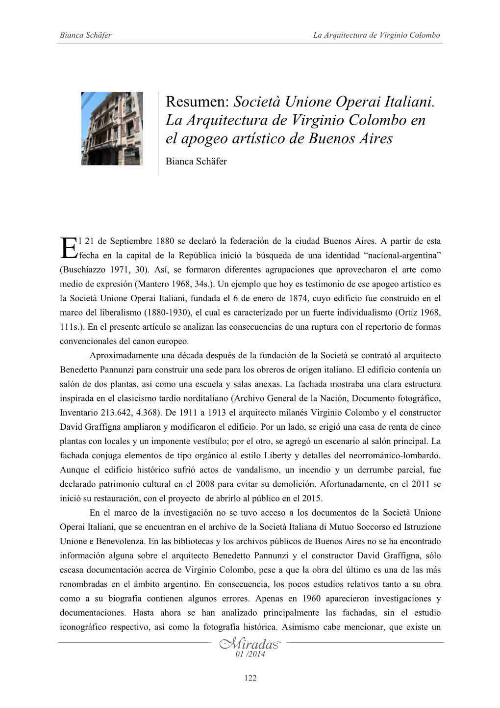 Società Unione Operai Italiani. La Arquitectura De Virginio Colombo En El Apogeo Artístico De Buenos Aires