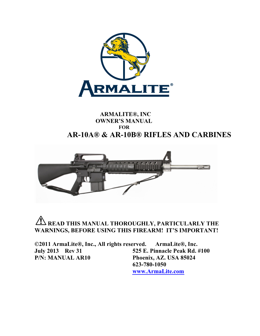 Ar-10A® & Ar-10B® Rifles and Carbines