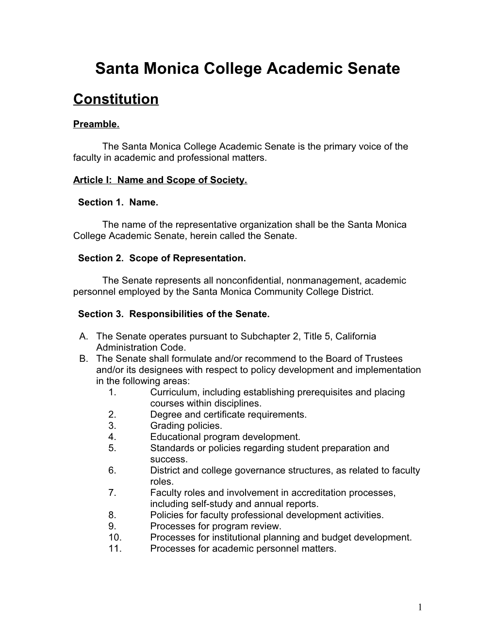 Election and Rules Constitution