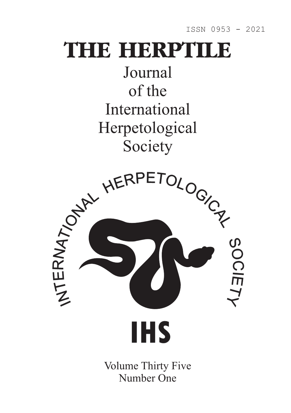 THE HERPTILE Journal of the International Herpetological Society