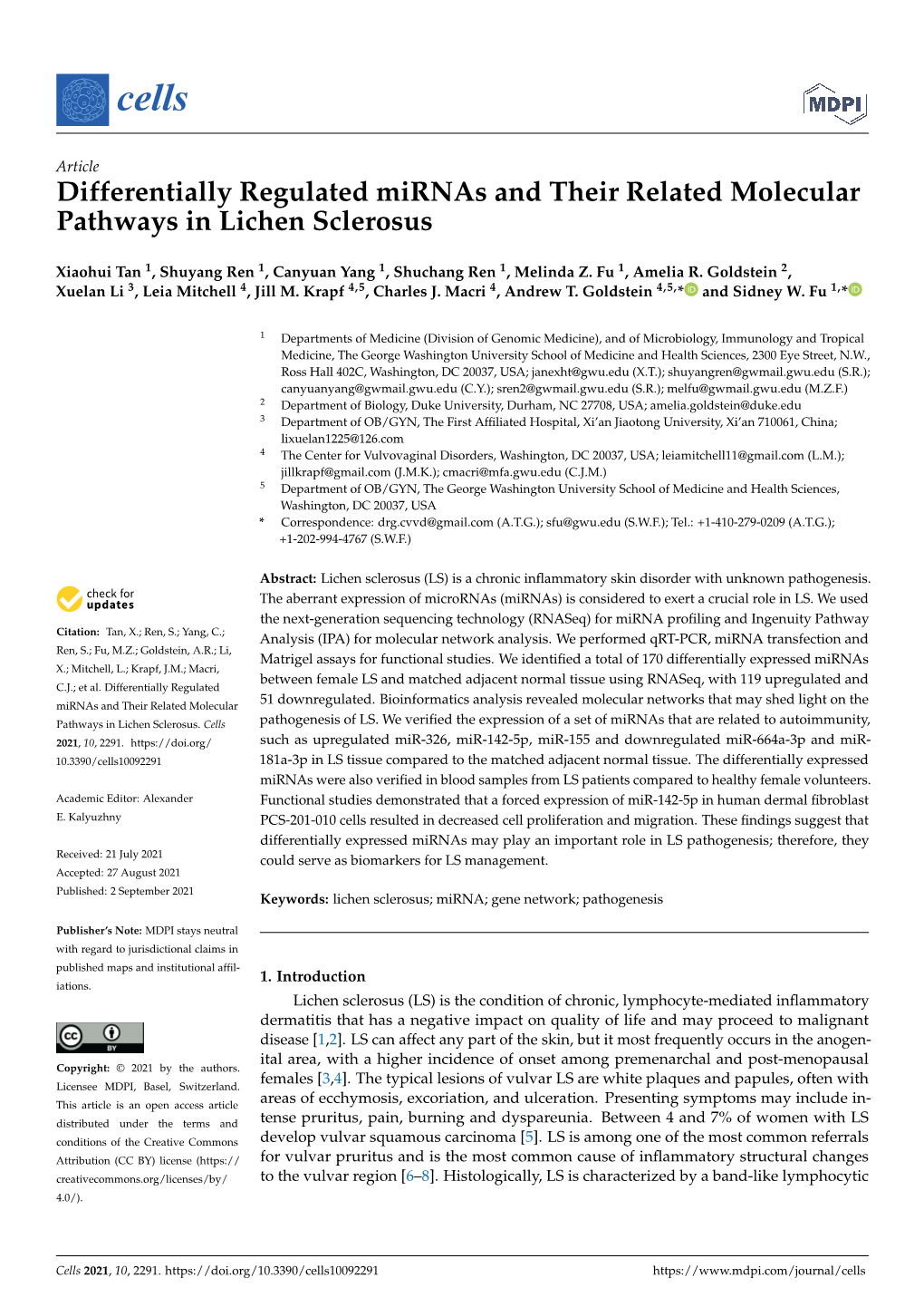 Differentially Regulated Mirnas and Their Related Molecular Pathways in Lichen Sclerosus