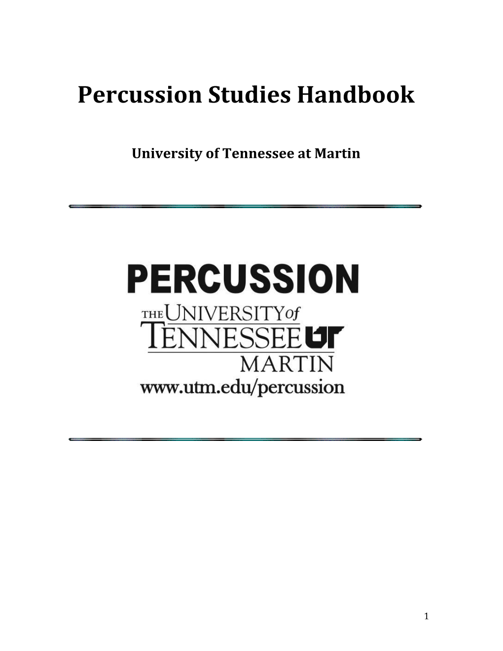 Percussion Studies Handbook