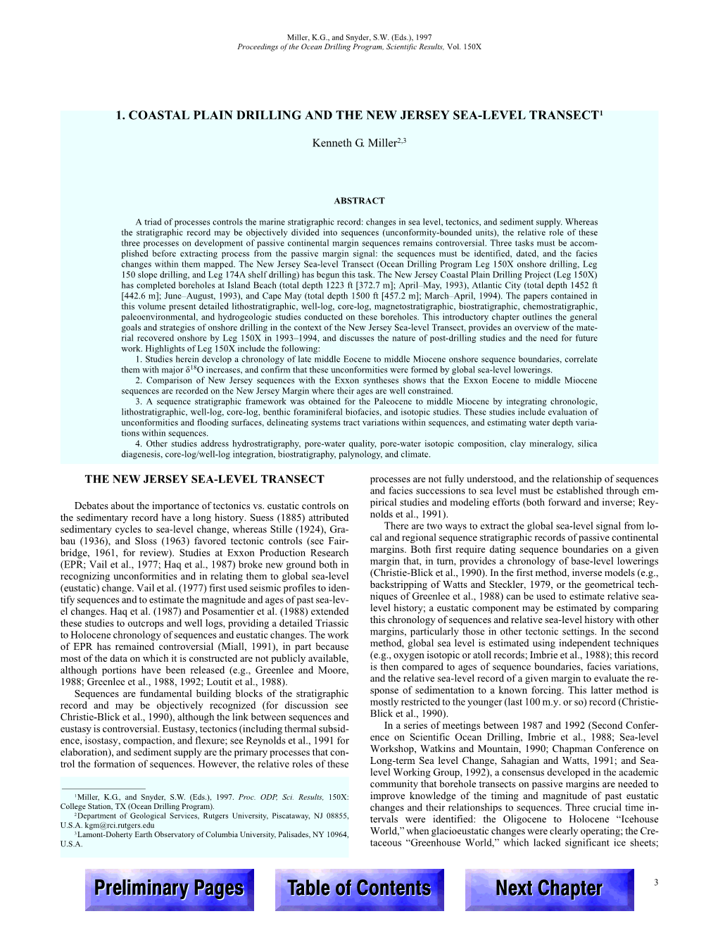 1. Coastal Plain Drilling and the New Jersey Sea-Level Transect1