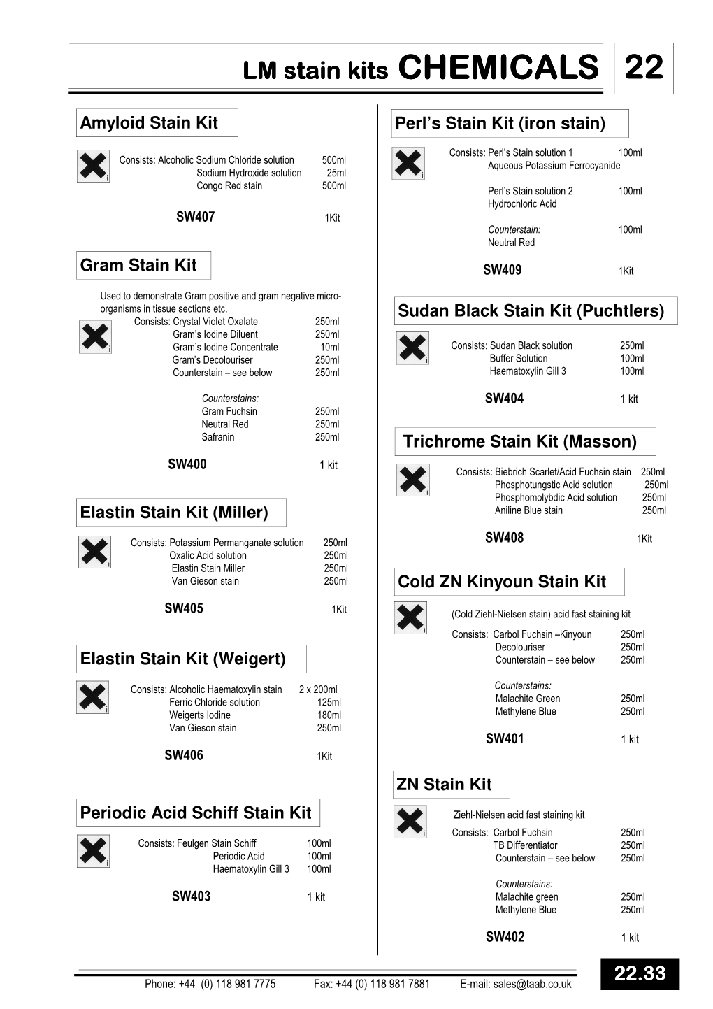 22 Chemicals Catalogue