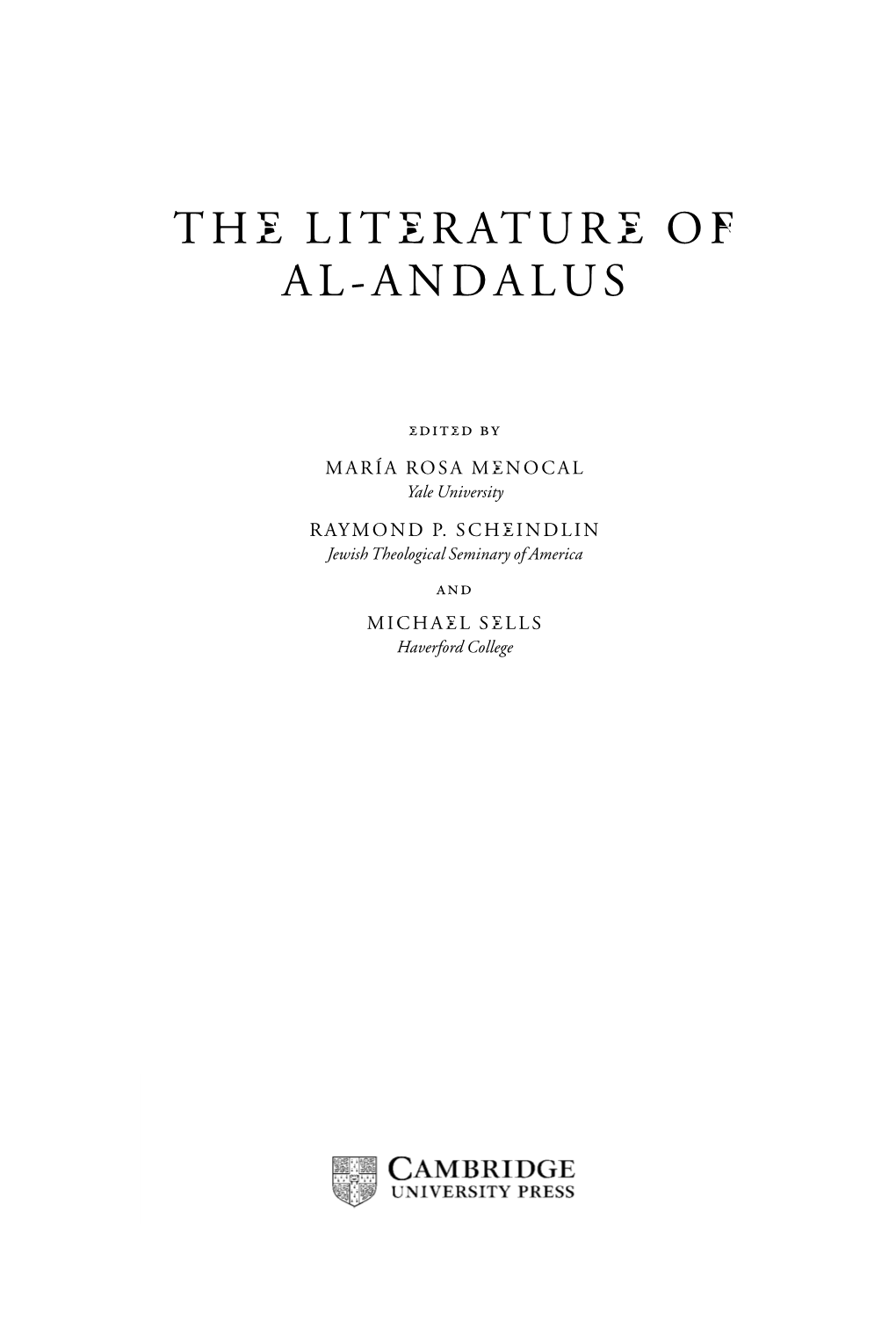 The Literature of Al-Andalus