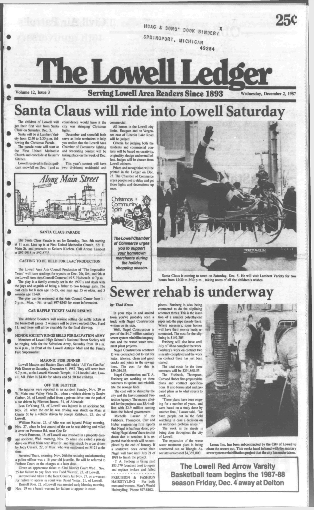 25C Santa Claus Will Ride Into Lowell Saturday Sewer Rehab Is Underway