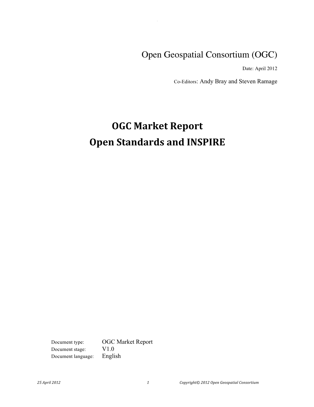 OGC Market Report Open Standards and INSPIRE