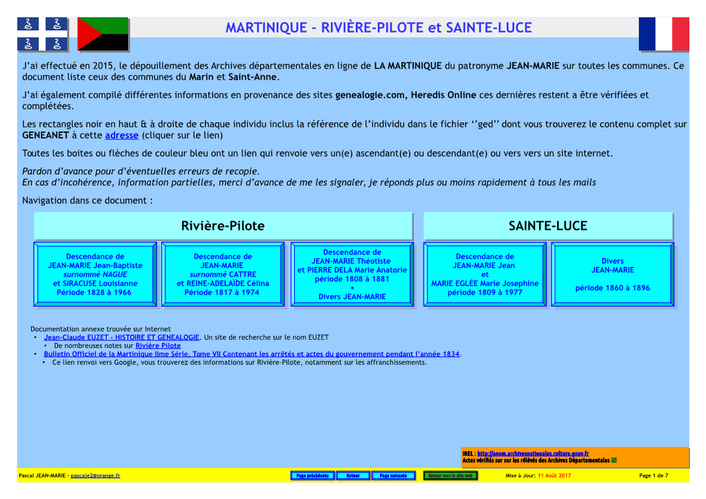 MARTINIQUE – RIVIÈRE-PILOTE Et SAINTE-LUCE