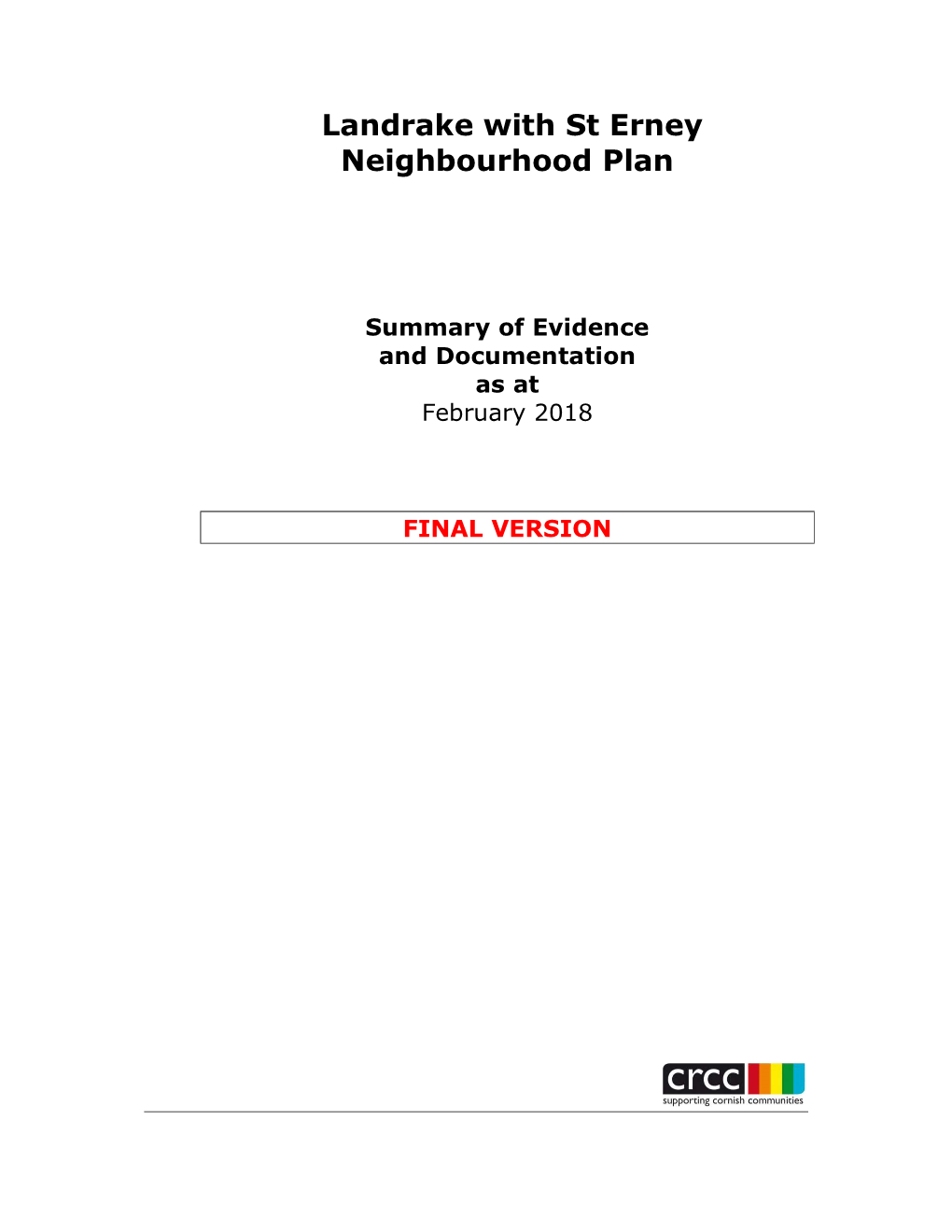 Landrake with St Erney Neighbourhood Plan