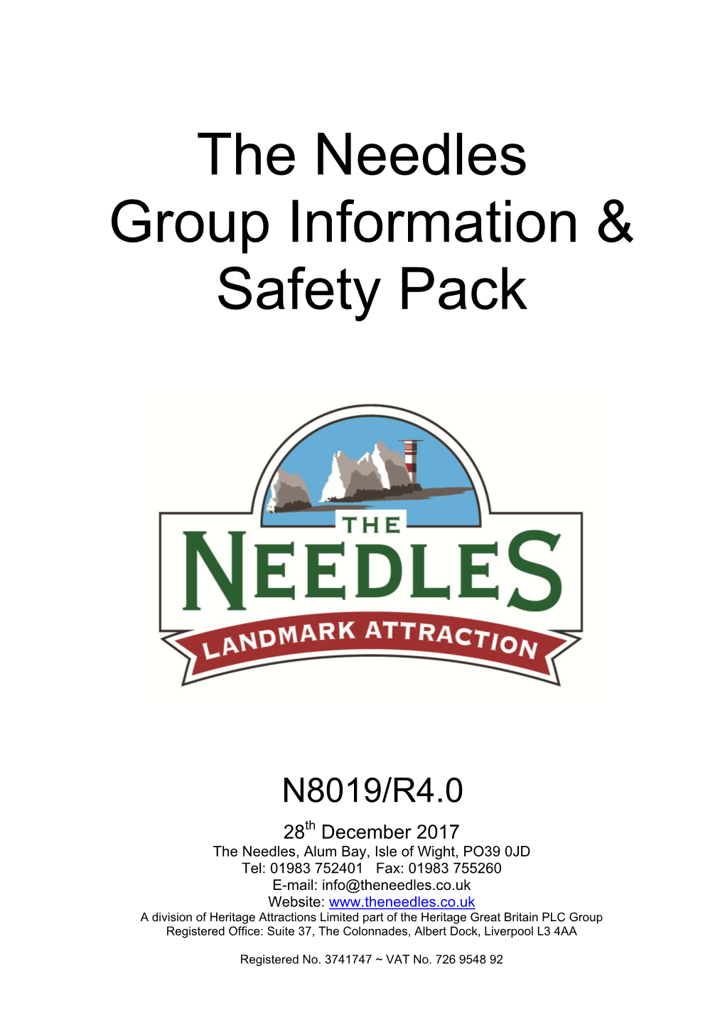 The Needles Group Information & Safety Pack