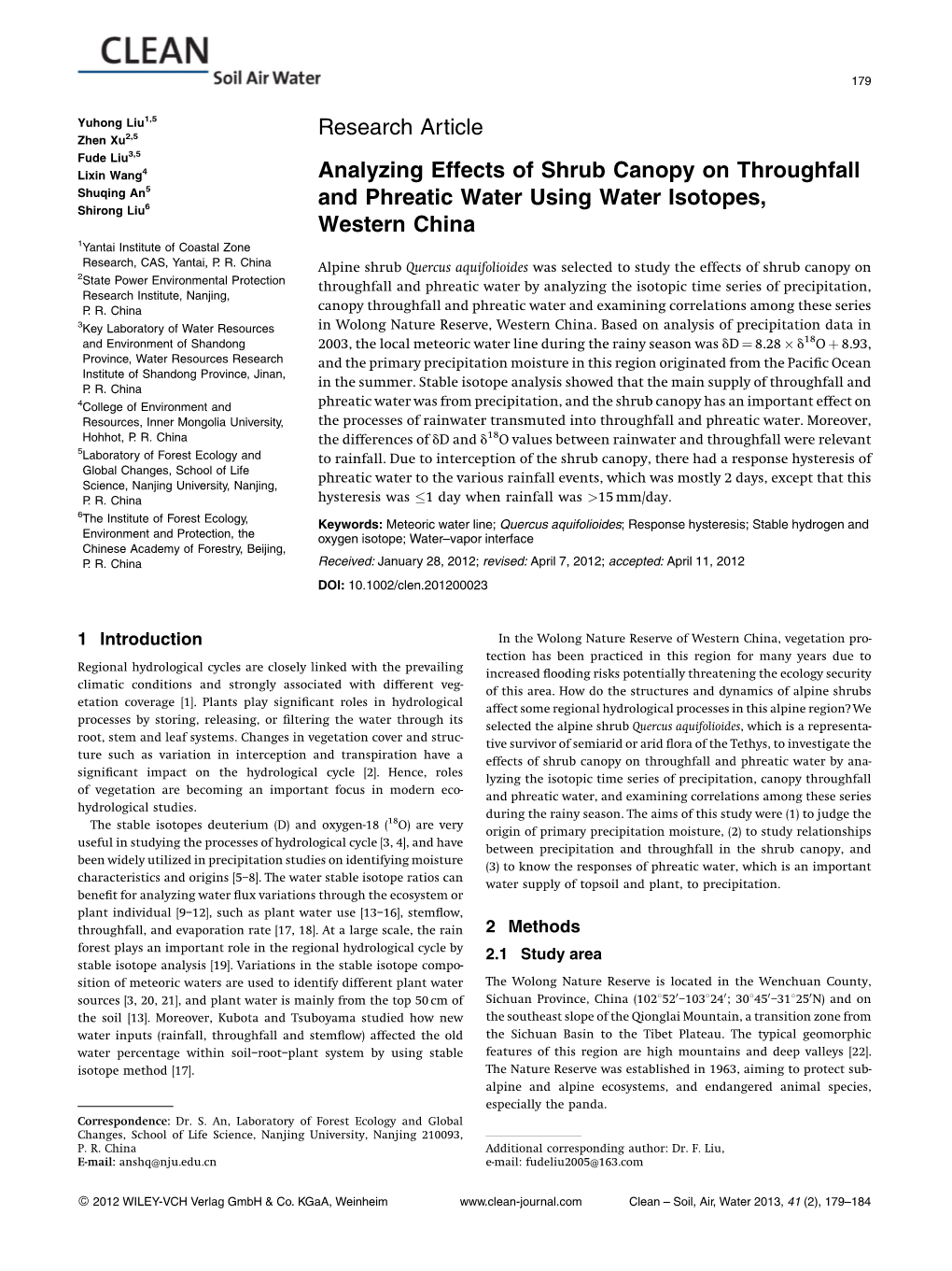 Analyzing Effects of Shrub Canopy on Throughfall and Phreatic