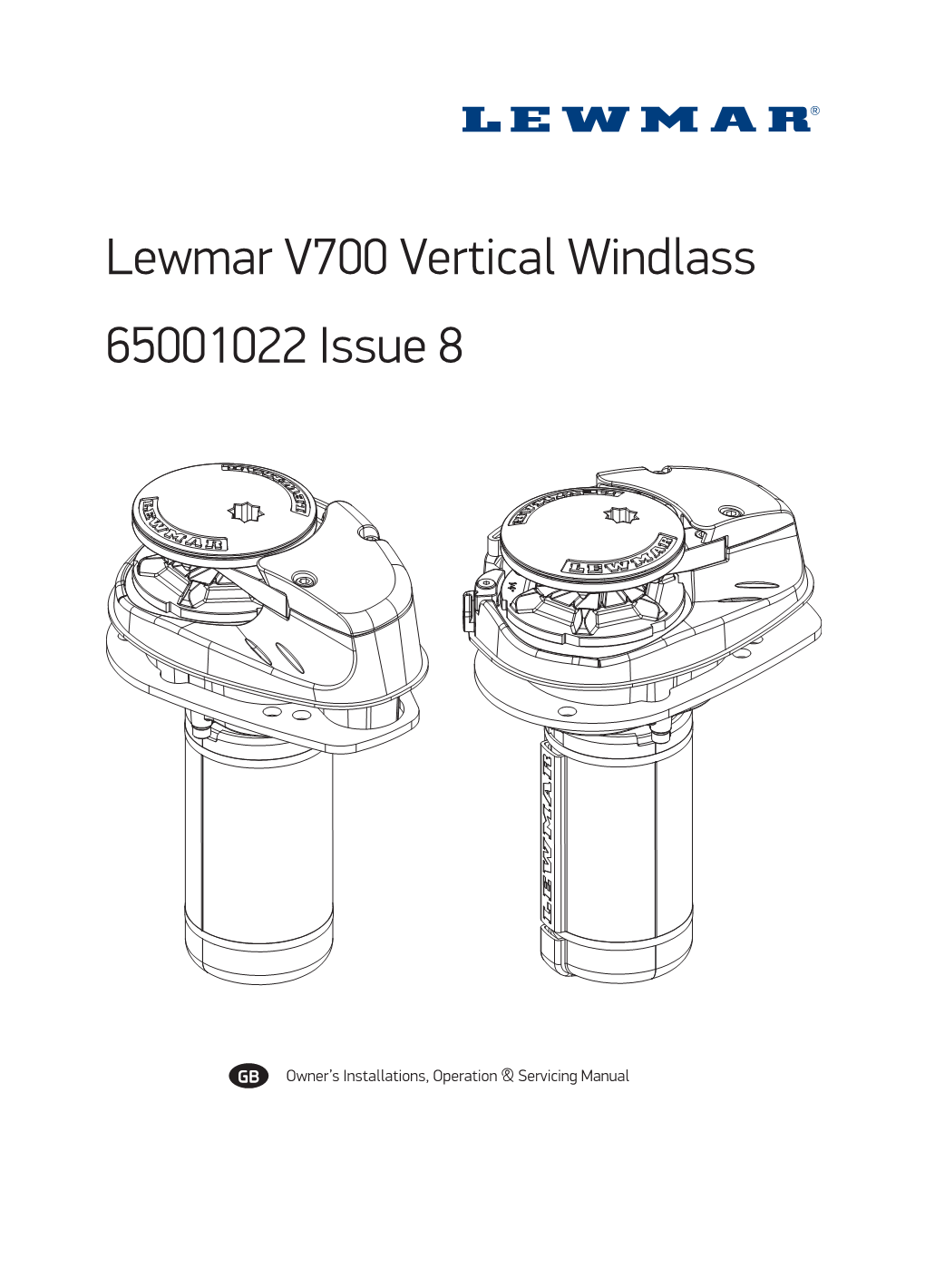 Lewmar V700 Vertical Windlass 65001022 Issue 8