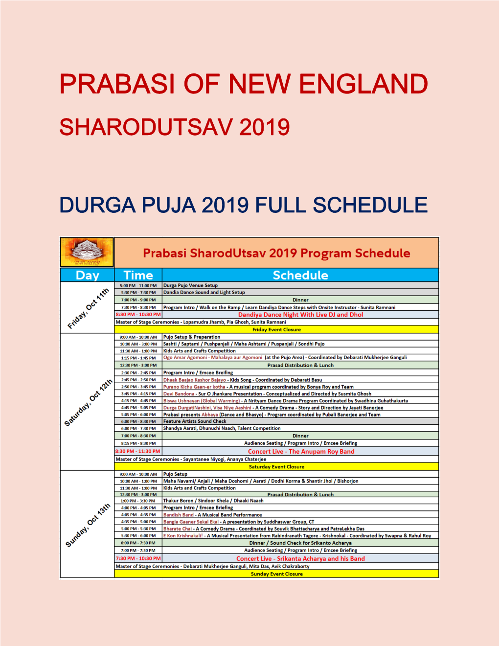 Prabasi of New England Sharodutsav 2019