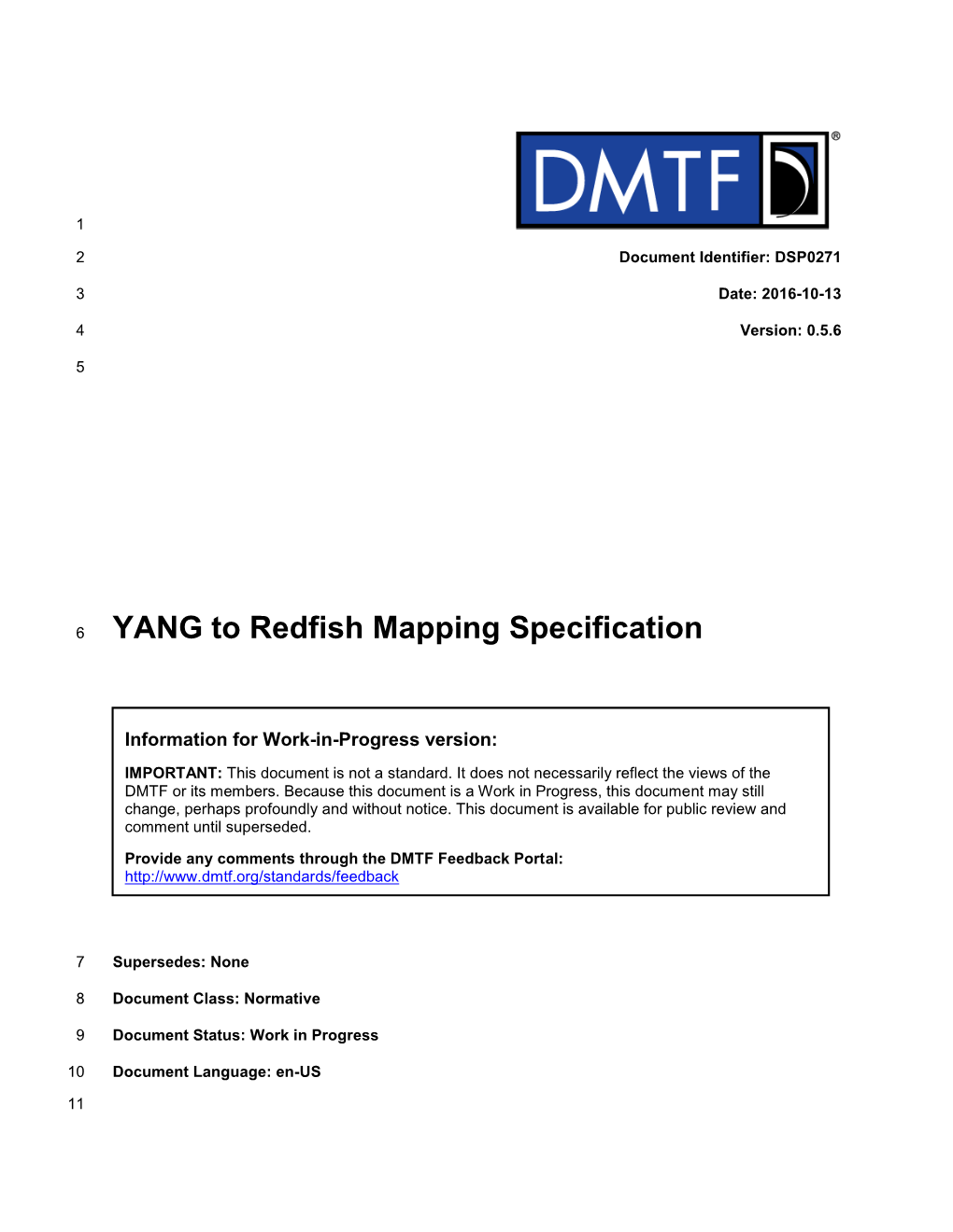 YANG to Redfish Mapping Specification