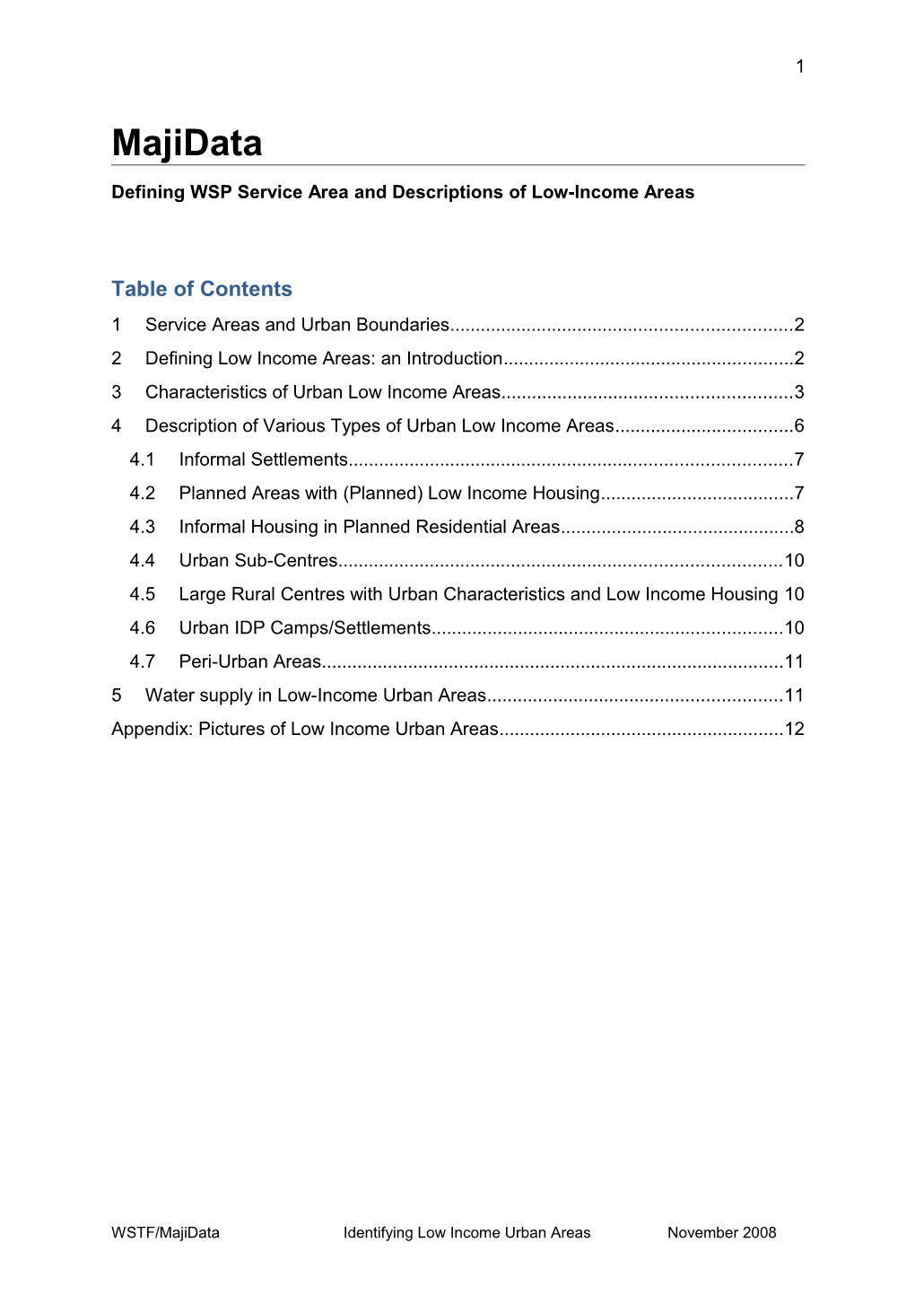 Defining WSP Service Area and Descriptions of Low-Income Areas