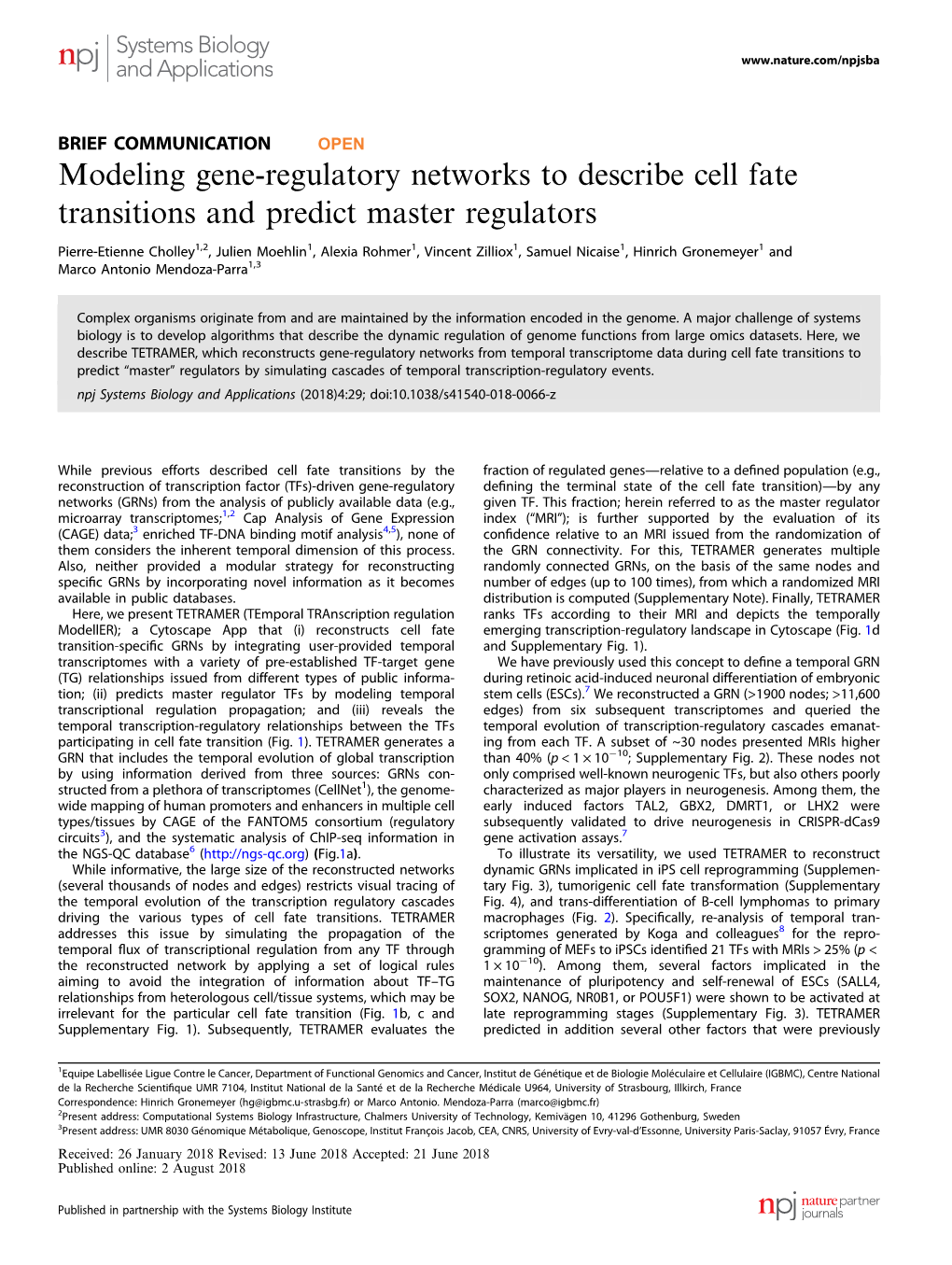 Modeling Gene-Regulatory Networks to Describe Cell Fate Transitions and Predict Master Regulators