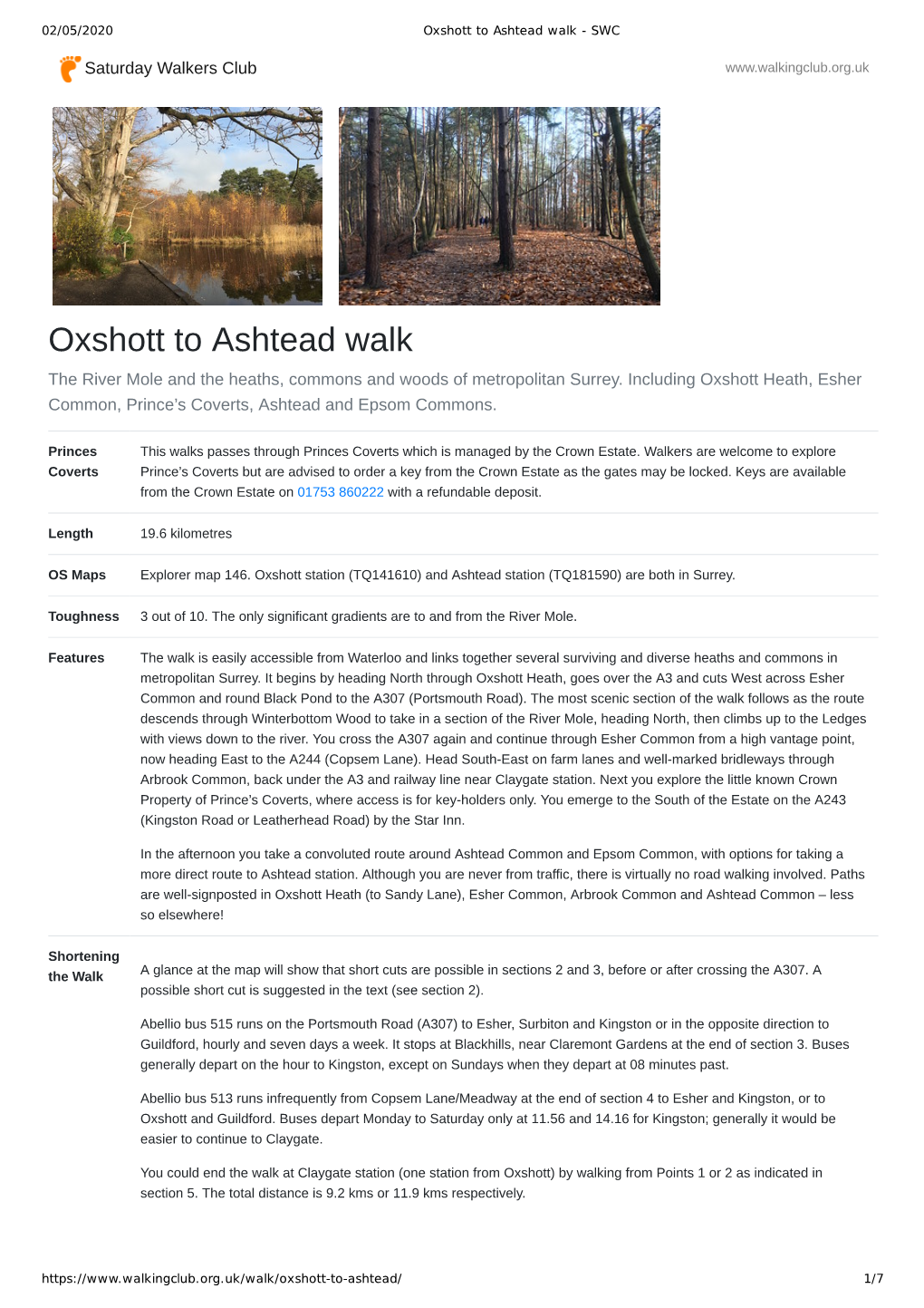 Oxshott to Ashtead Walk - SWC