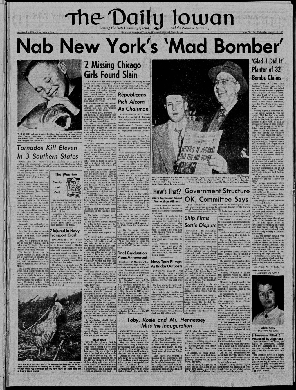 Daily Iowan (Iowa City, Iowa), 1957-01-23