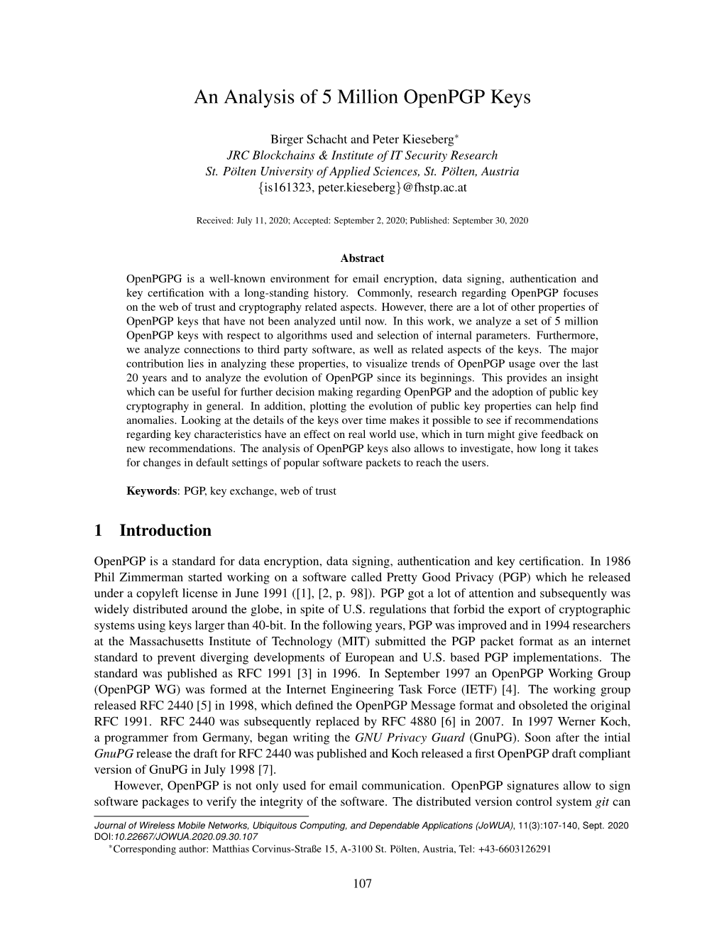 An Analysis of 5 Million Openpgp Keys