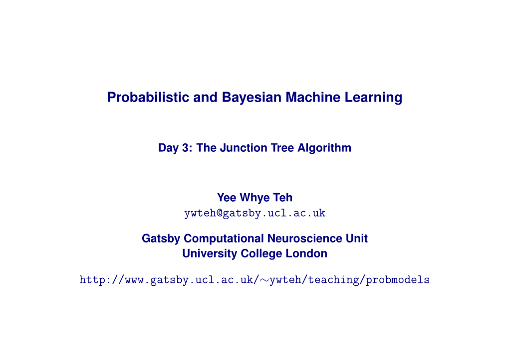 The Junction Tree Algorithm