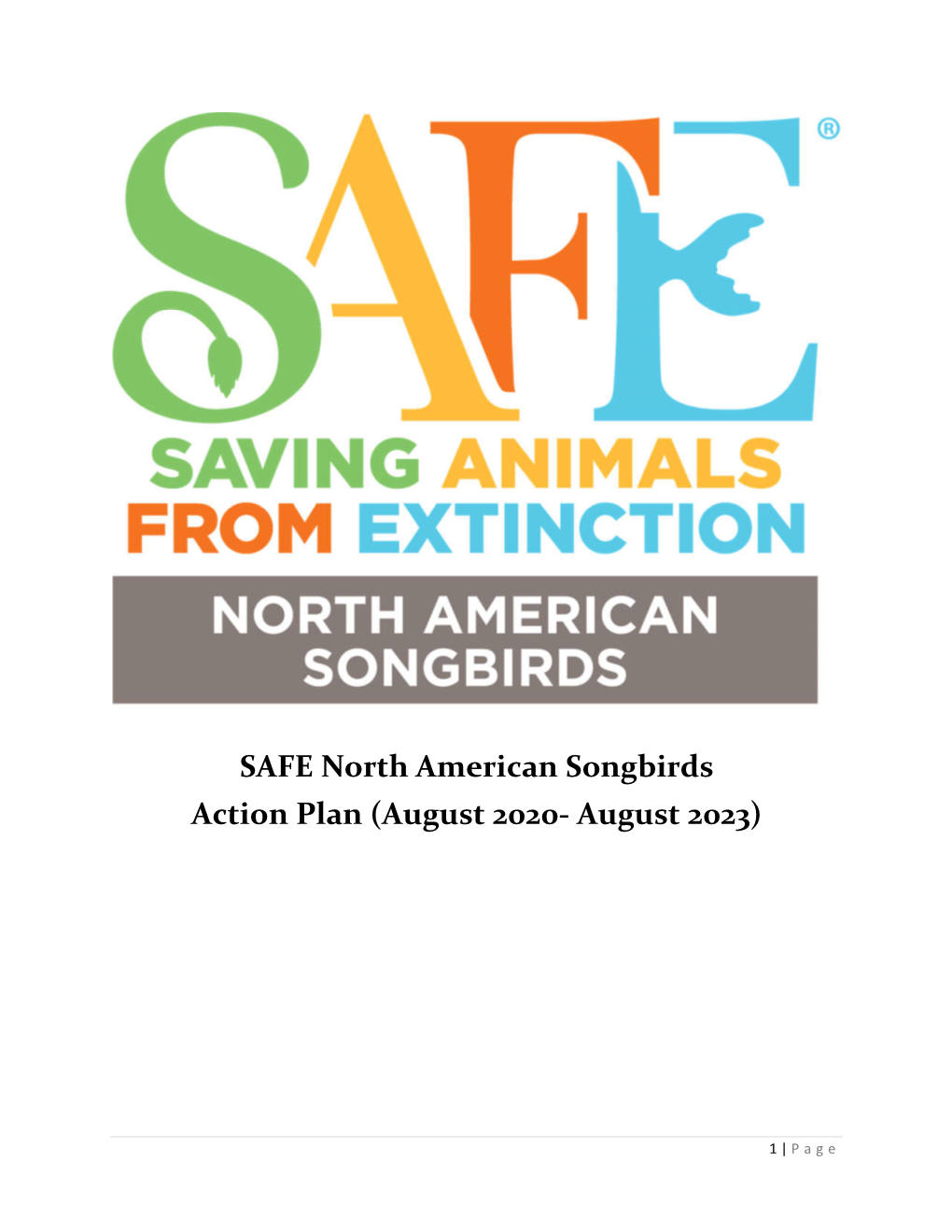 SAFE North American Songbirds Action Plan (August 2020- August 2023)