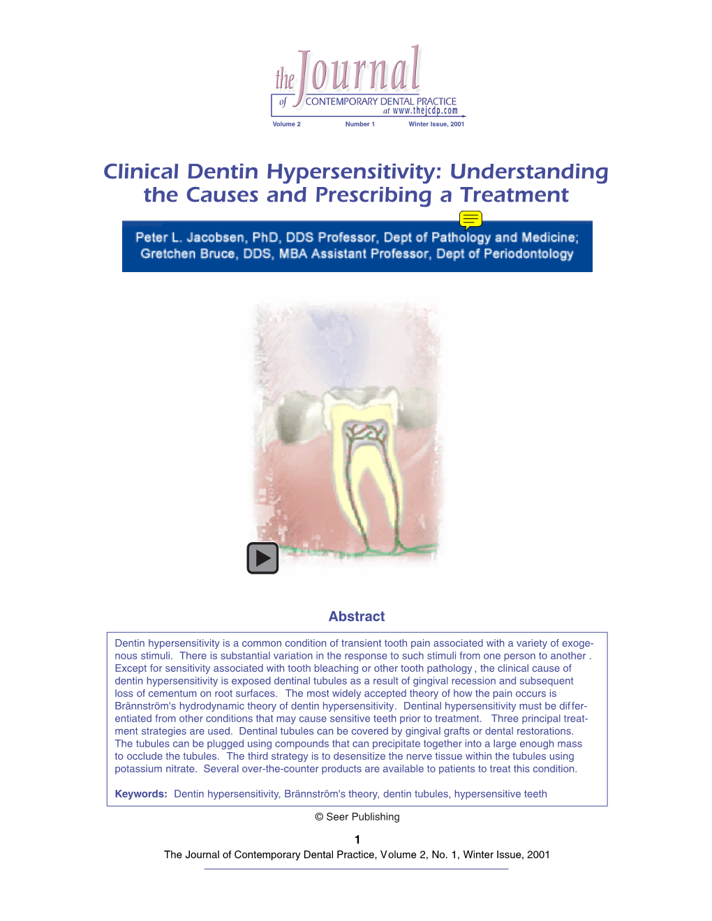 Clinical Dentin Hypersensitivity: Understanding the Causes and Prescribing a Treatment