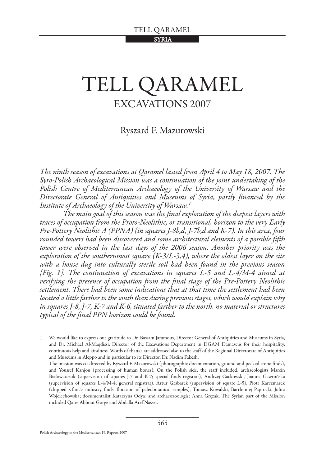 Tell Qaramel Syria