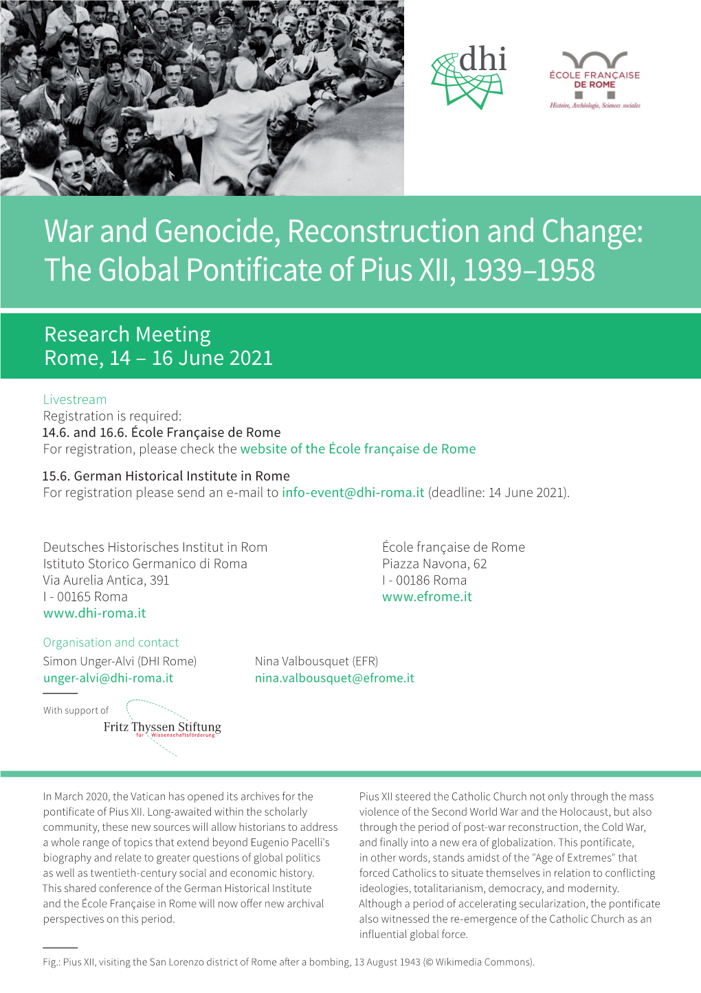 The Global Pontificate of Pius XII, 1939–1958