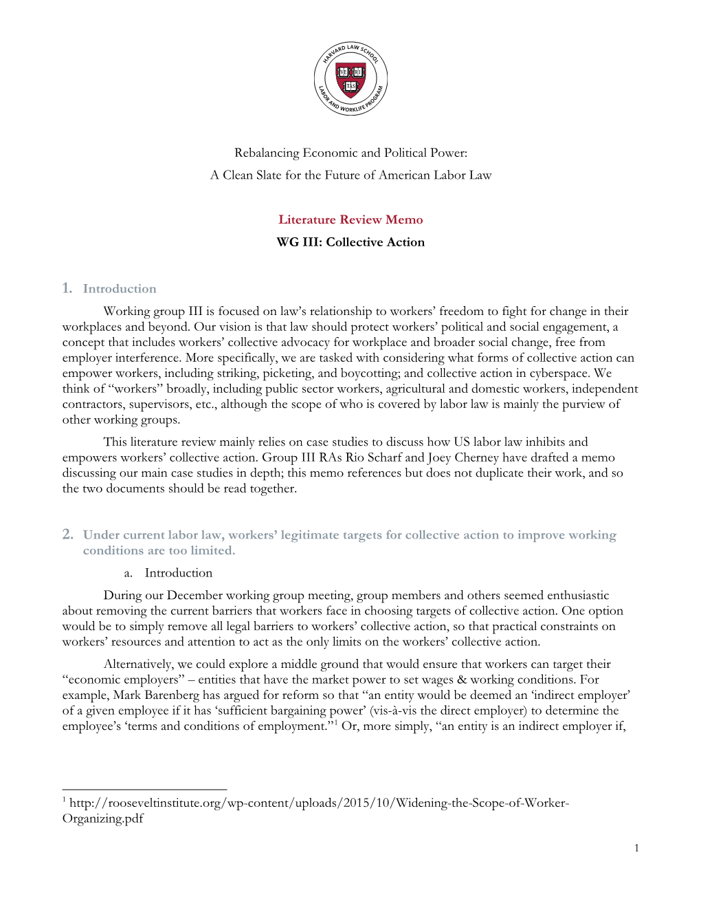 Rebalancing Economic and Political Power: a Clean Slate for the Future of American Labor Law