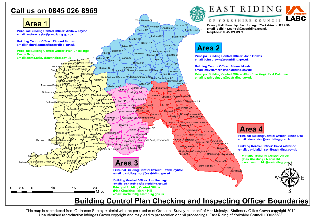 Building Control Plan Checking and Inspecting Officer Boundaries Area