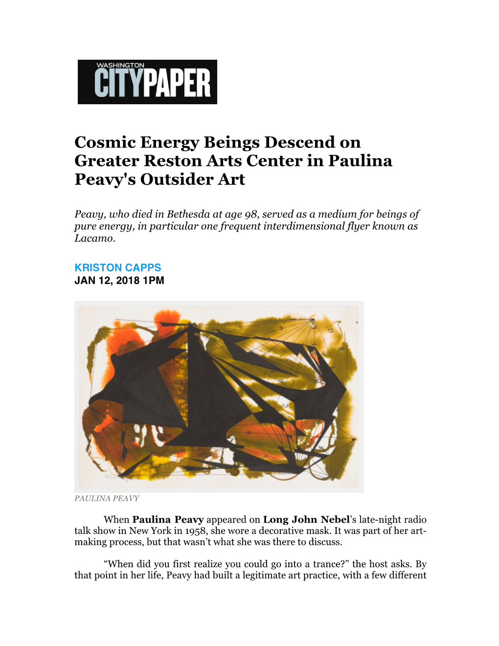 Cosmic Energy Beings Descend on Greater Reston Arts Center in Paulina Peavy's Outsider Art