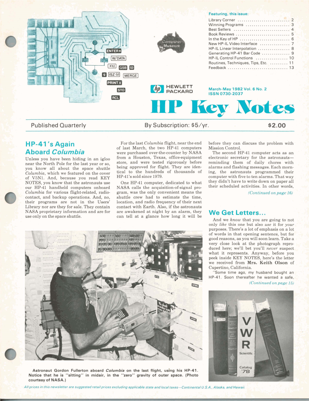 HP Key Notes - Published Quarterly by Subscription: $5/Yr