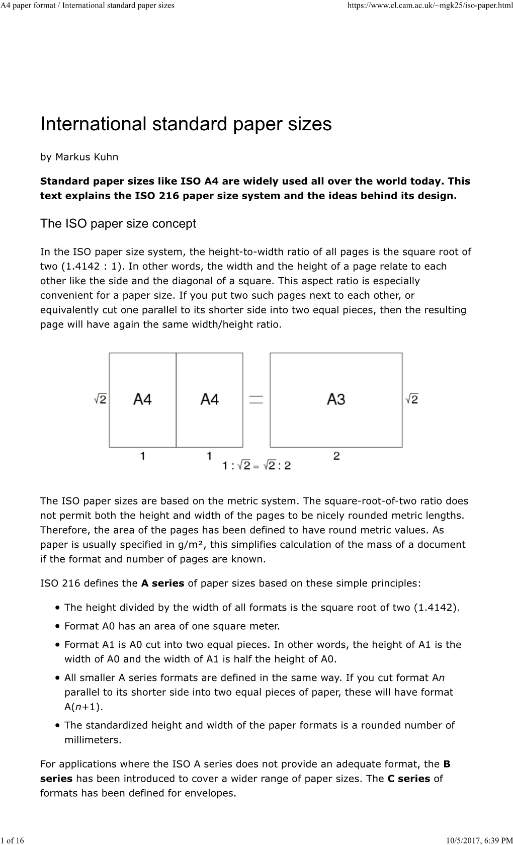 Paper Sizes, Sometimes Called the JIS B Or JB Series