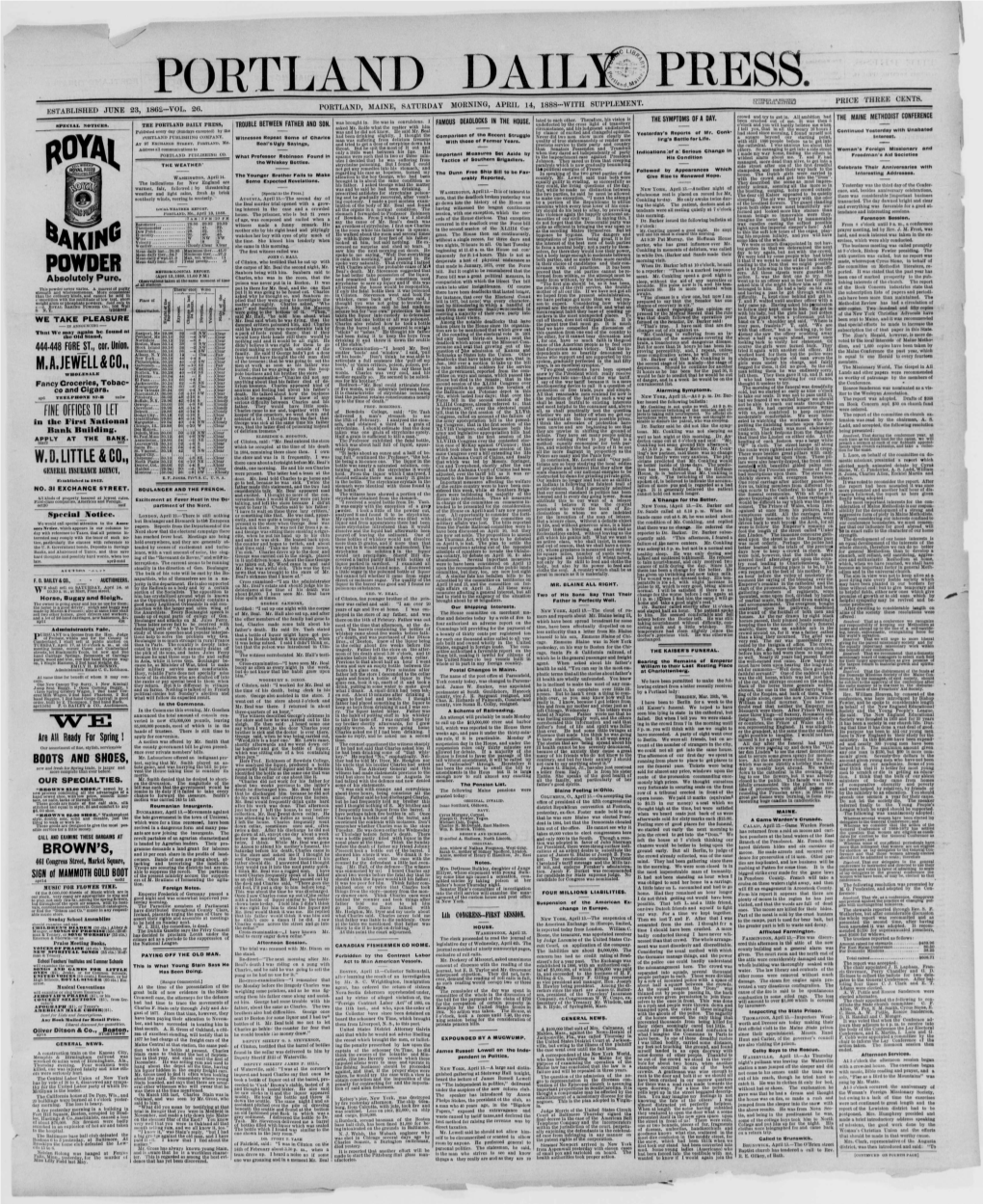 Portland Daily Press: April 14,1888