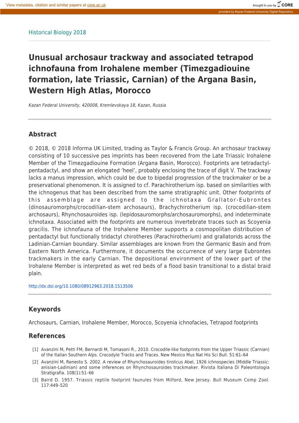 Timezgadiouine Formation, Late Triassic, Carnian) of the Argana Basin, Western High Atlas, Morocco