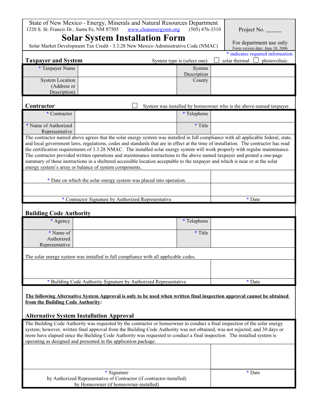 State of New Mexico - Energy, Minerals and Natural Resources Department