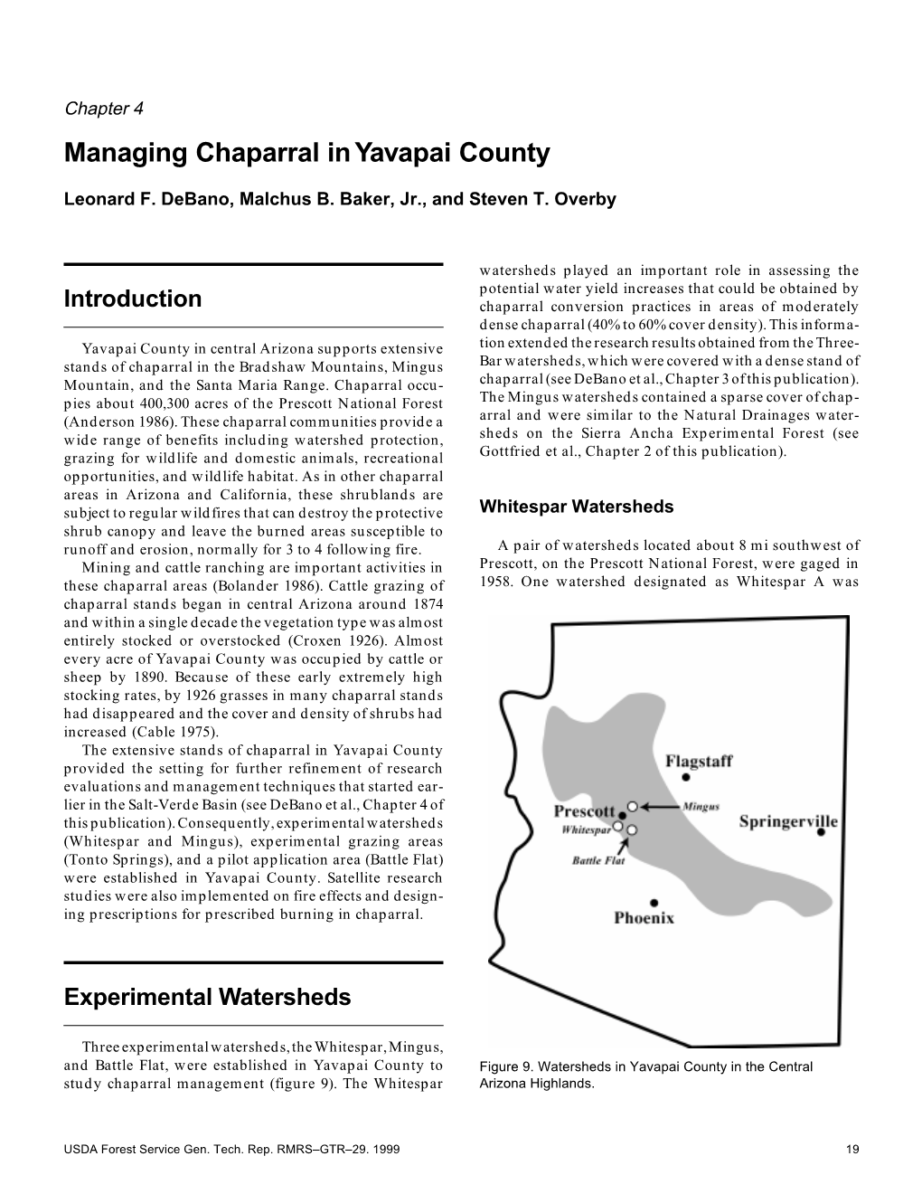 History of Watershed Research in the Central Arizona Highlands