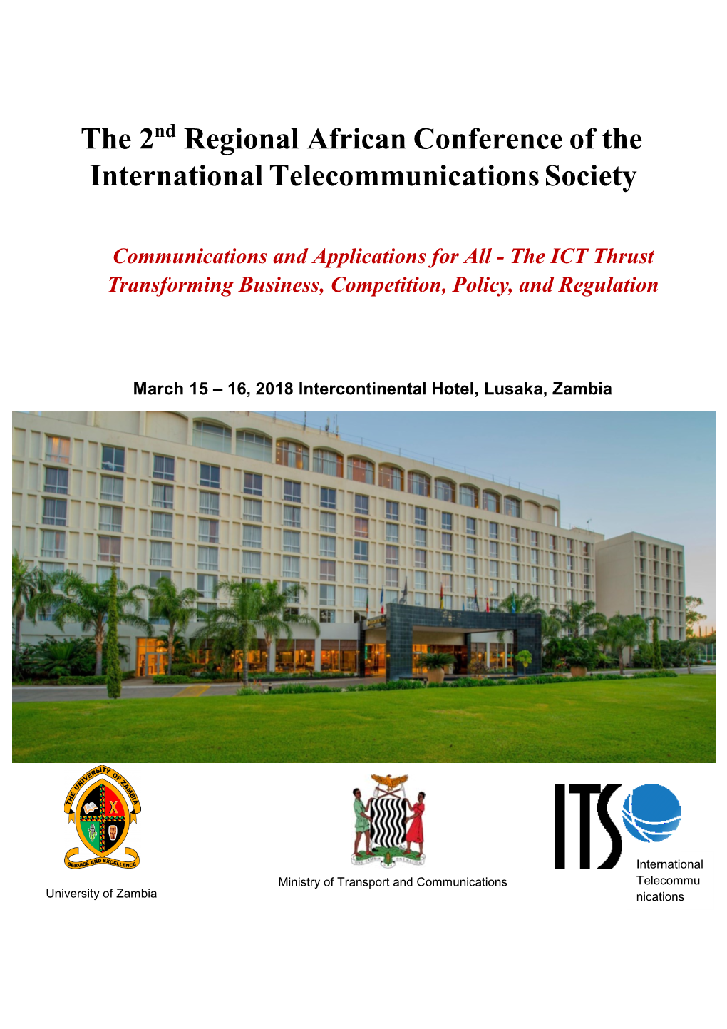 The 2Nd Regional African Conference of the International Telecommunications Society