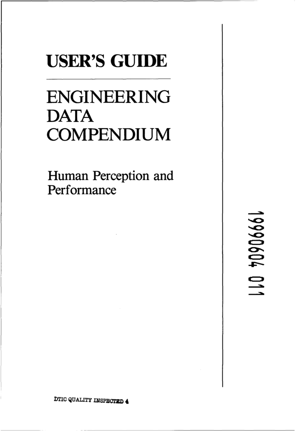 User's Guide Engineering Data Compendium Human Perception