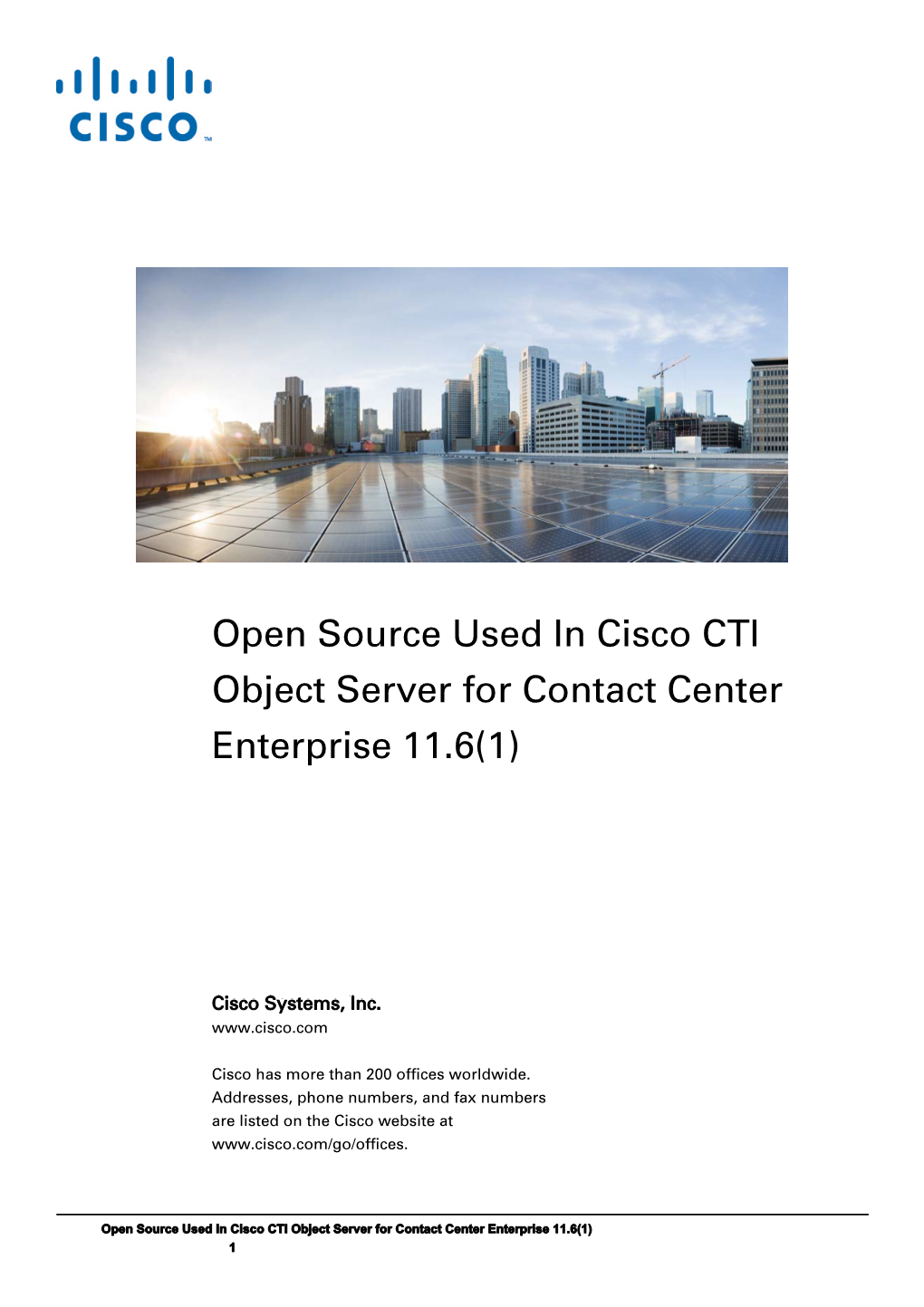 Open Source Used in Cisco CTI Object Server for Contact Center Enterprise Solutions 11.6(1)